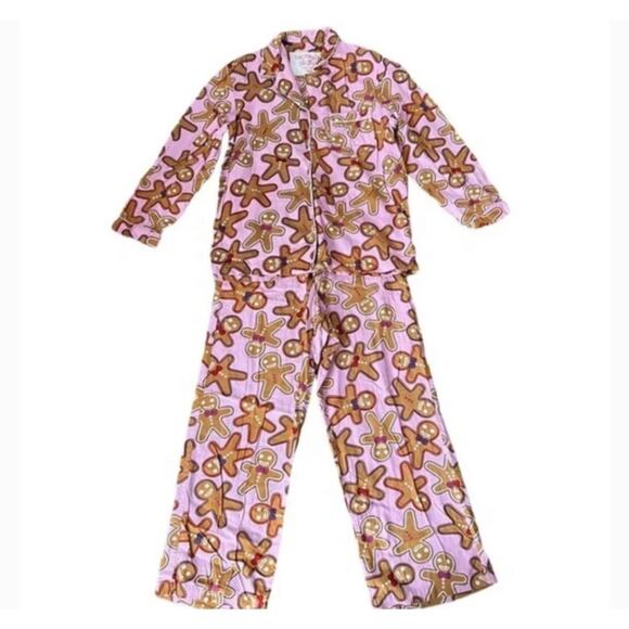 Victoria’s Secret Gingerbread 100% Cotton Vintage Flannel Pajama Set In Pink - Picture 6 of 6